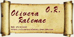 Olivera Ralenac vizit kartica